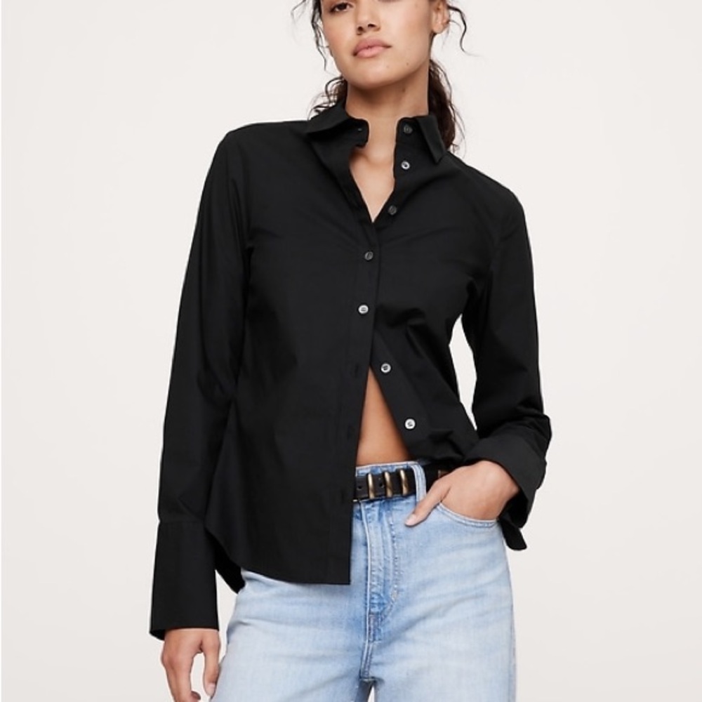 Banana Republic Black Button-Down Shirt
